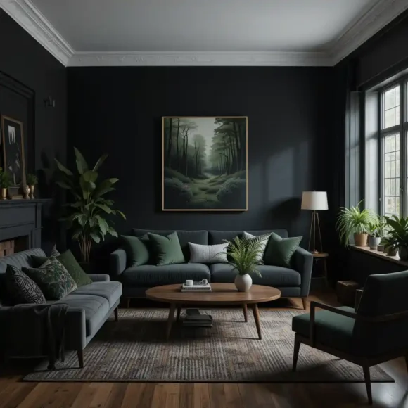 Moody Black and Forest Green