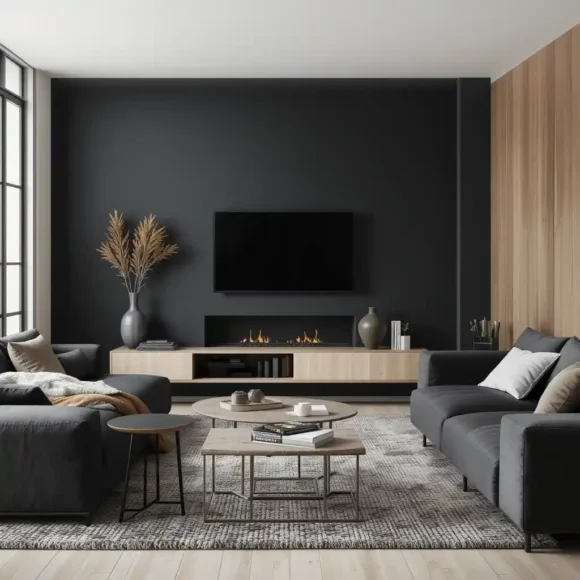 Scandinavian Black With Light Wood