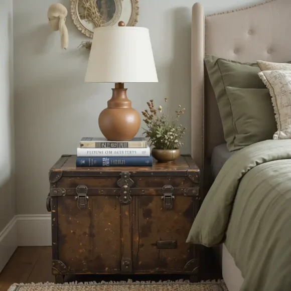 Vintage Trunk As a Nightstand
