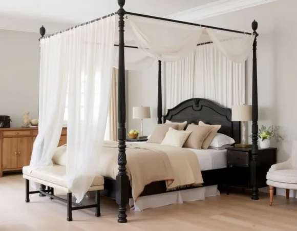 Canopy Bed with Minimal Drapes