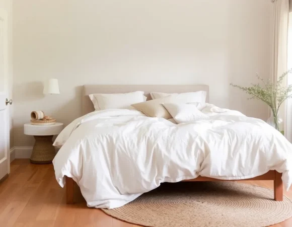Neutral Tones with Linen Bedding