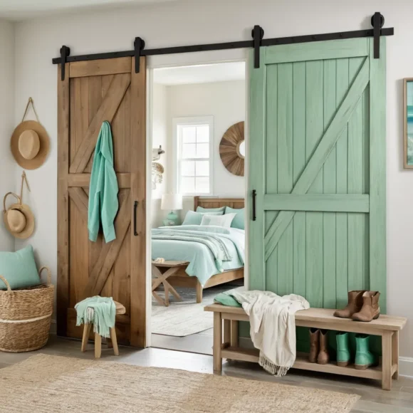 Wooden Barn Door Closet