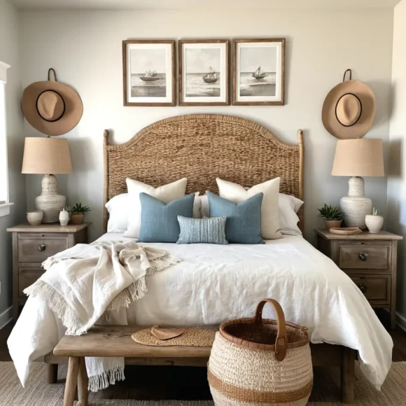Woven Headboard & Antique Saddle Display