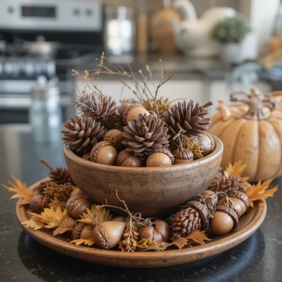 Add Acorns or Pinecones in a Bowl