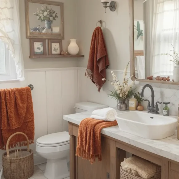 Add Burnt Orange or Mustard Hand Towels