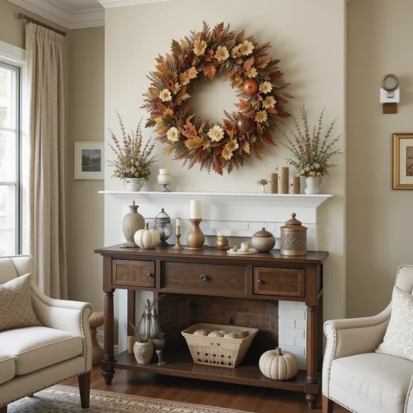 Add a Harvest-Themed Wreath to an Interior Wall