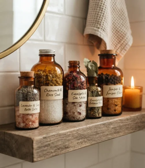 Fall Bathroom Shelf Décor Ideas