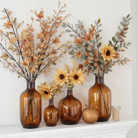 Amber Glass Vases