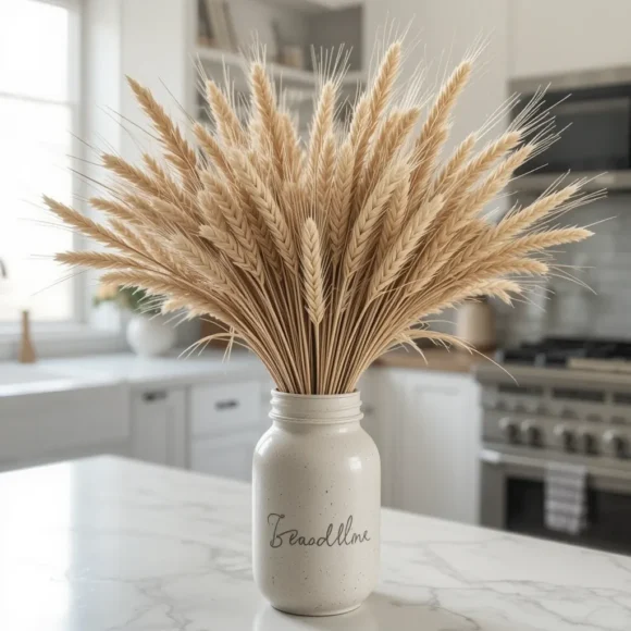 Arrange Faux Wheat in a Jar