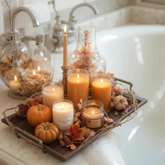 Candle Cluster by the Bathtub