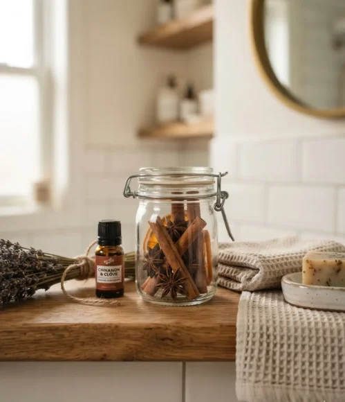 Fall Bathroom Shelf Décor Ideas