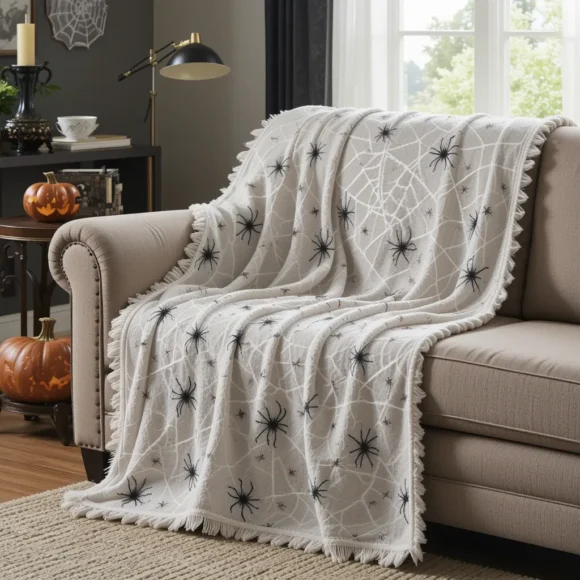 Cobweb-Style Throw Blanket