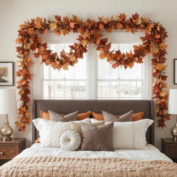Decorate with Faux Fall Leaves and Garlands