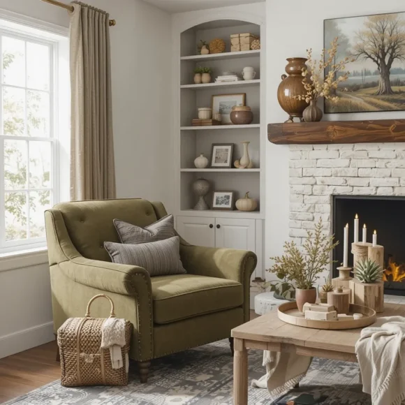 Deep Olive Green Armchair