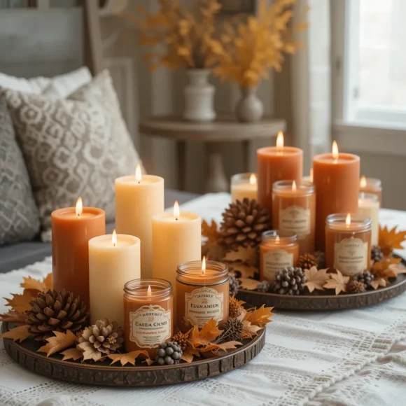 Display Autumn Candles in Clusters