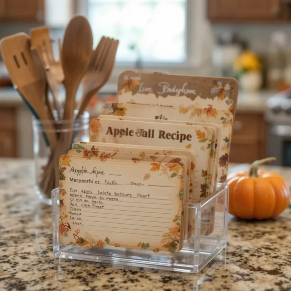 Display Fall-Themed Recipe Cards