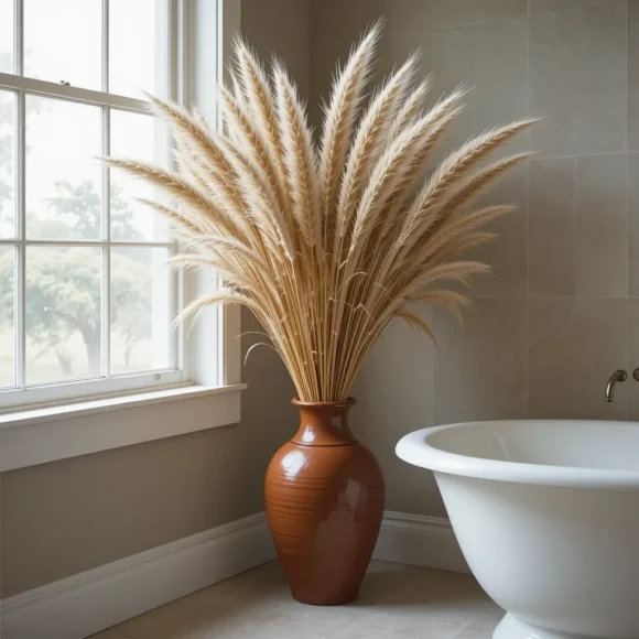 Dried Pampas Grass in Ceramic Vase