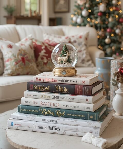 Festive Coffee Table Books and Figurines