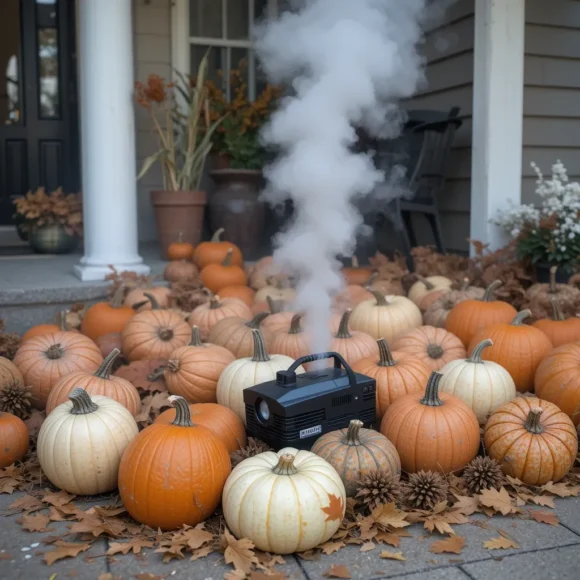 Fog Machine in a Pumpkin Patch Display