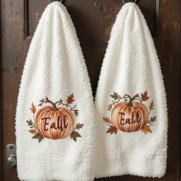 Hang Seasonal Hand Towels with Embroidery