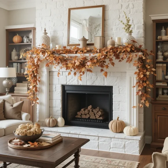 Hang a Fall Leaf Garland Across Your Mantel