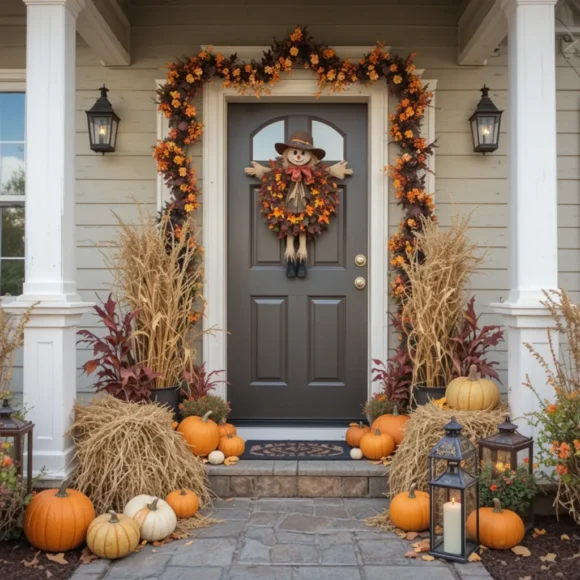 Harvest-Themed Entryway