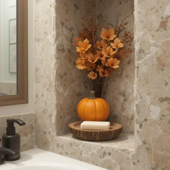 Harvest-Themed Shower Niche Décor