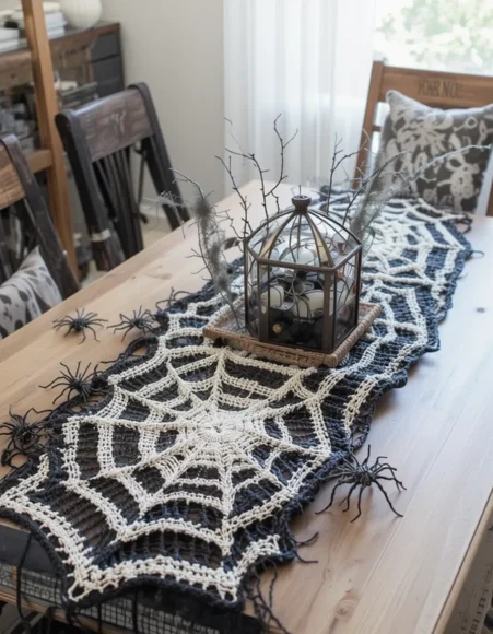 Knitted Spider Web Runners