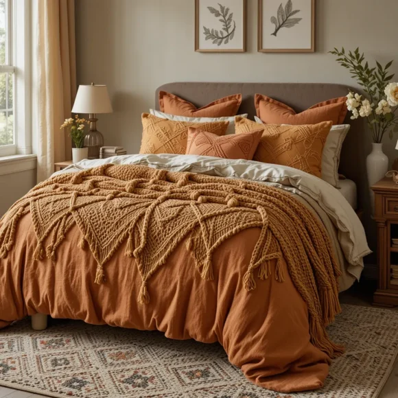 Layer Up with Earth-Tone Bedding