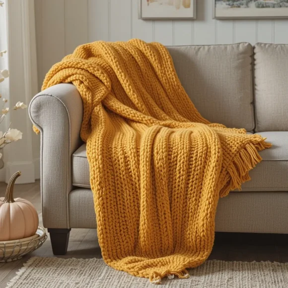 Marigold Knit Throw