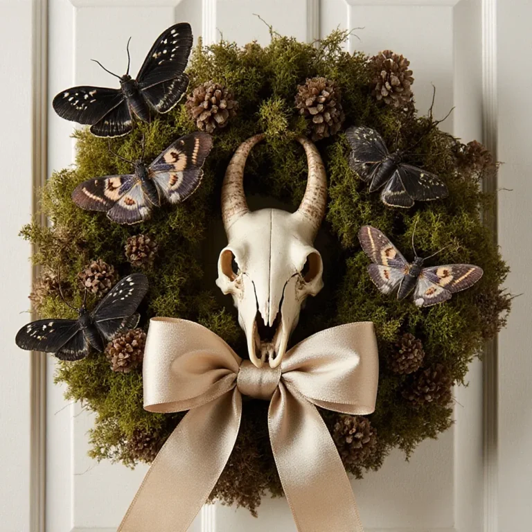Moth and Skull Nature Wreath