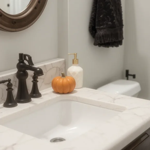 Place a Mini Pumpkin on the Vanity
