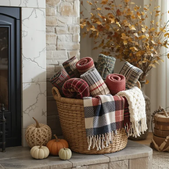 Plaid Blanket Basket