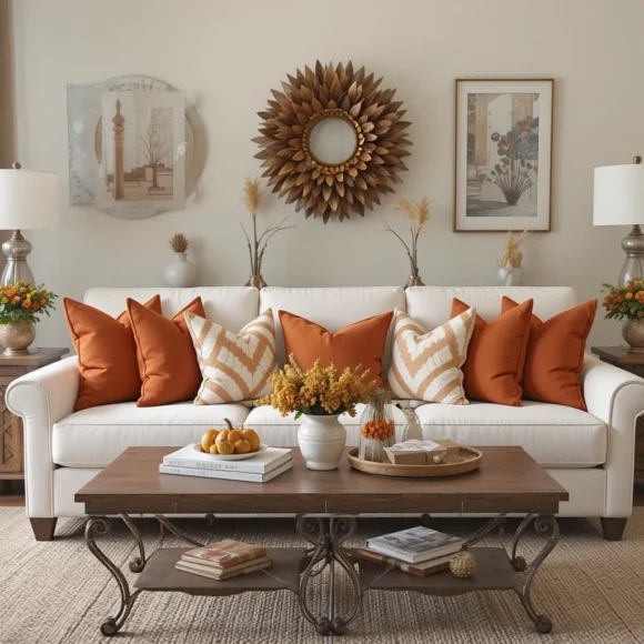 Rust Orange Throw Pillows