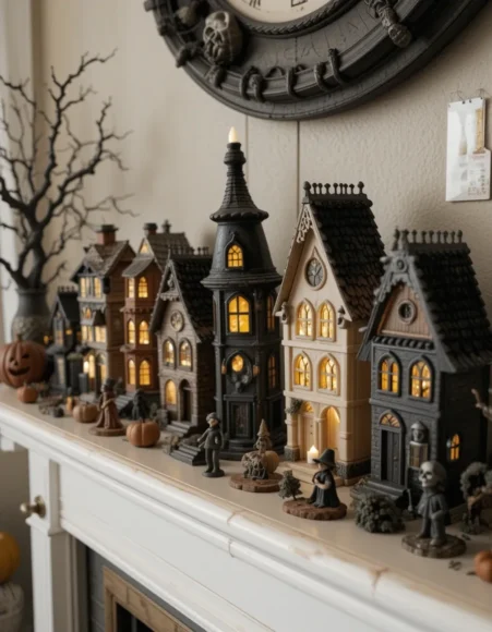 Soft Glowing Halloween Village Display