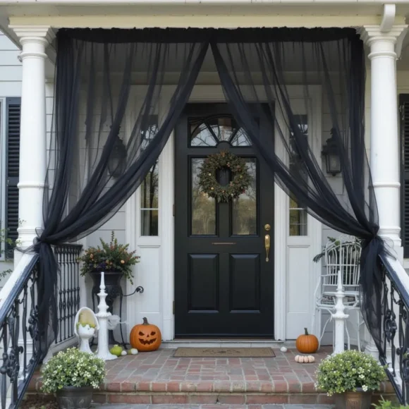 Tattered Black Drapes for a Haunted Look