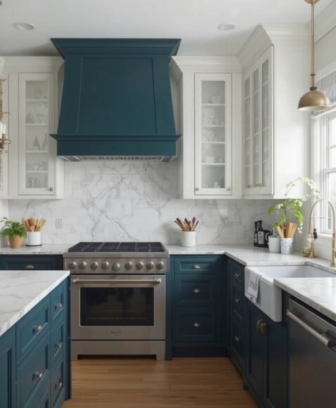 Two-Tone Look with White Upper Cabinets