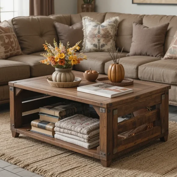 Use a Wooden Crate Coffee Table