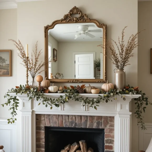 Vintage Mirror Over the Mantel