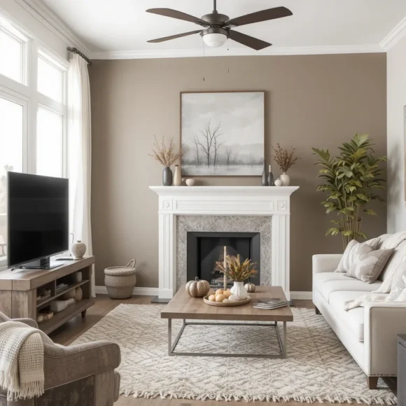 Warm Taupe Accent Wall