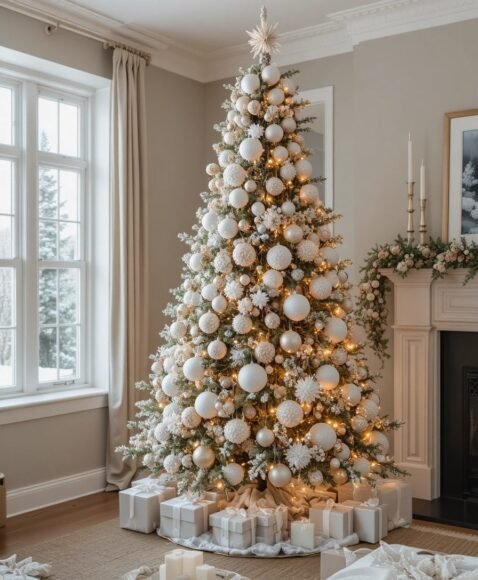 Neutral Christmas Tree with Subtle Elegance