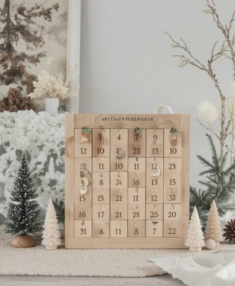 Wooden Advent Calendar with Charm