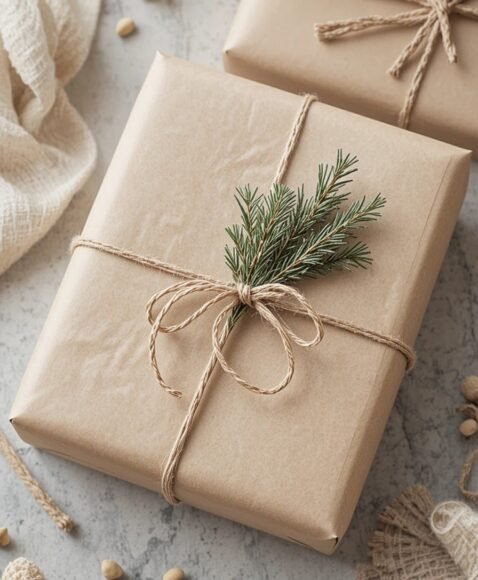 Wrapping Gifts in Kraft Paper