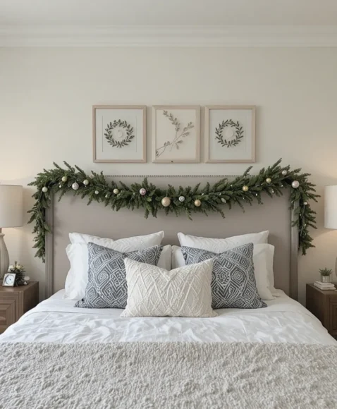 Evergreen Garland Over the Bed