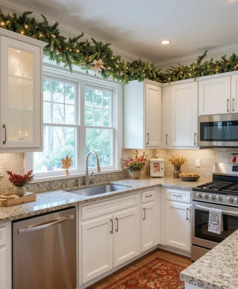 Garland Over Cabinets