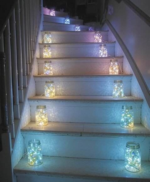 Glowing Stair Step Jars