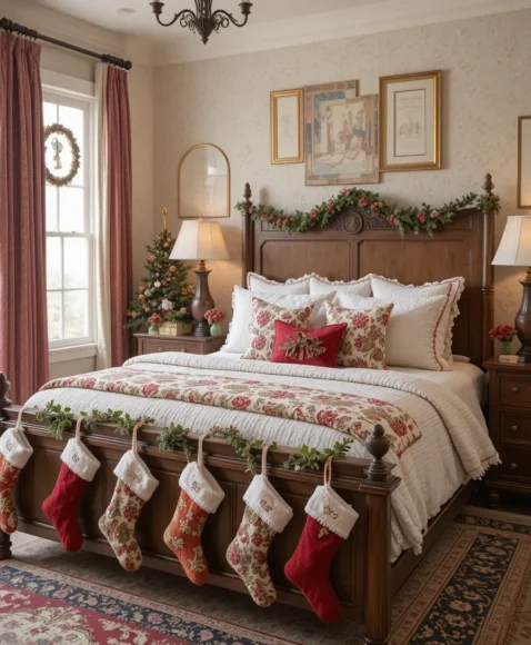 Hang Stockings at the Foot of the Bed