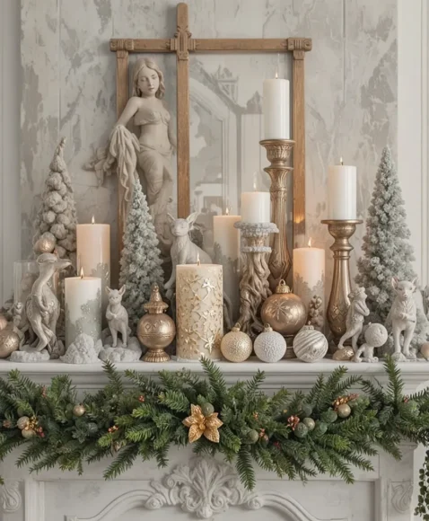 Layered Mantel Decor