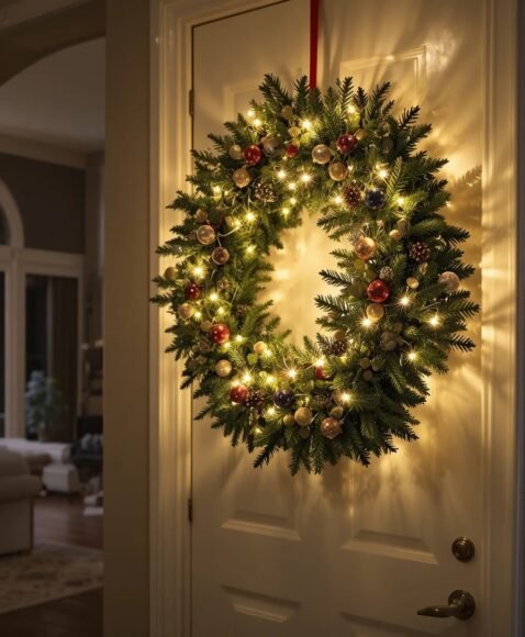 Lighted Wreath Indoors