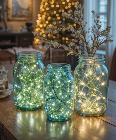 Mason Jar Light Centerpieces